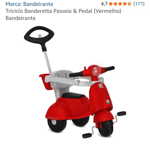 Scooter vermelha triciclo 