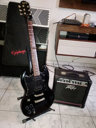 Guitarra Epiphone canhoto + case