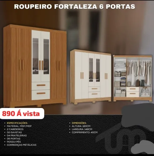 Roupeiro fortaleza 6 portas