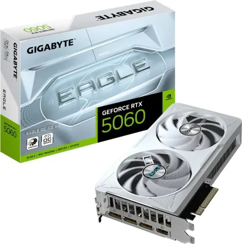 Placa de Vídeo RTX 5060 8GB GDDR7 Gigabyte Eagle OC Ice 128 Bits