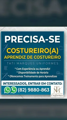 Precisa de costureira 