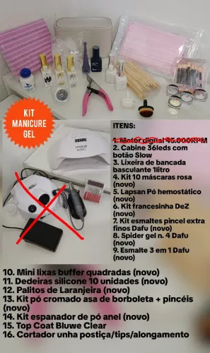Itens de manicure gel
