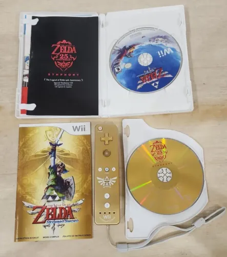 The Legend of Zelda Skywars Sword mais controle de colecionador Zelda Dourado