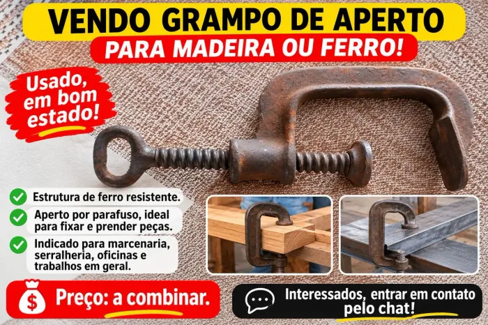 Grampo de apertar ferro ou madeira