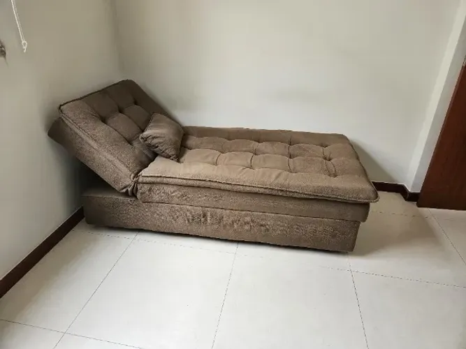 Sofá cama Divã em suede