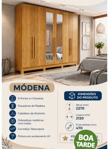 Guarda roupa de casal grande com espelho