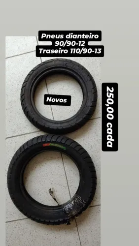 Pneus novos 90/90-12 dianteiro e traseiro 110/90-13