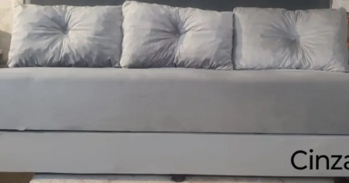 Praticidade total: sofá confortável + cama extra- consultar cores disponíveis 