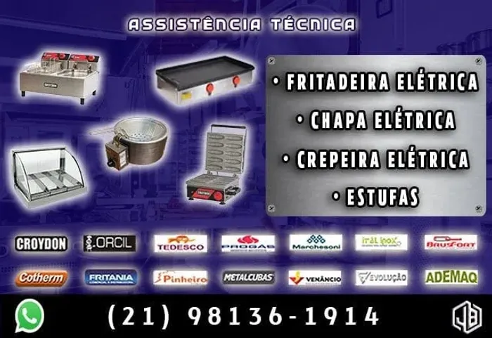 Assistência técnica para fritadeiras, estufa, chapas e crepeiras elétricas