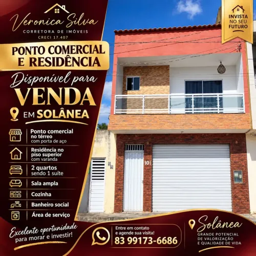 Imóvel para venda possui 81 metros quadrados com 2 quartos em Centro - Solânea - PB