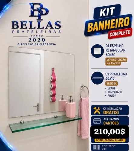Kit espelho para banheiro