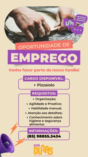 Vaga para pizzaiolo