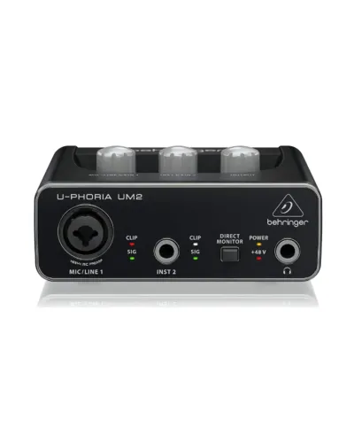 Interface de áudio Behringer U-Phoria UM2 preta