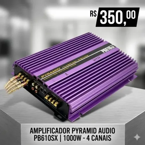 Amplificador Pyramid Audio Pb610sk 1000w 4 Canais (Usado) funciona.