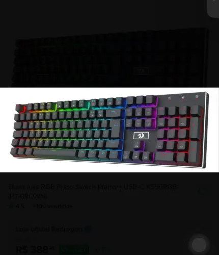 Devarajas RGB Preto Switch Marrom USB-C K556RGB (PT-BROWN)