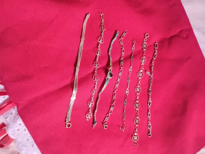 7 pulseiras em prata
