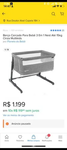 Berço acoplado e cercado 3 em 1