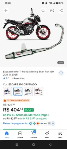 Escapamento tr racing