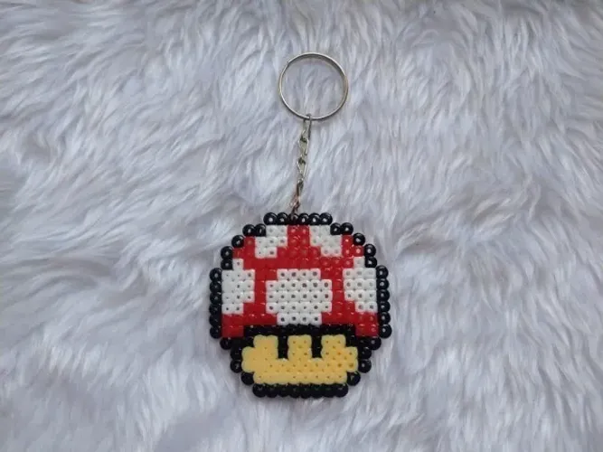 Chaveiro em pixel art - Cogumelo