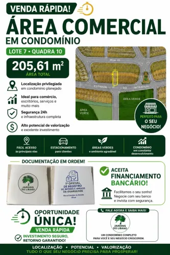 Terreno em condomínio área comercial na avenida