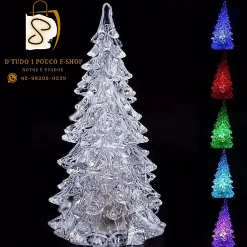 MINI ÁRVORE DE NATAL DE ACRÍLICO-ILUMINADA LED- 15CM.