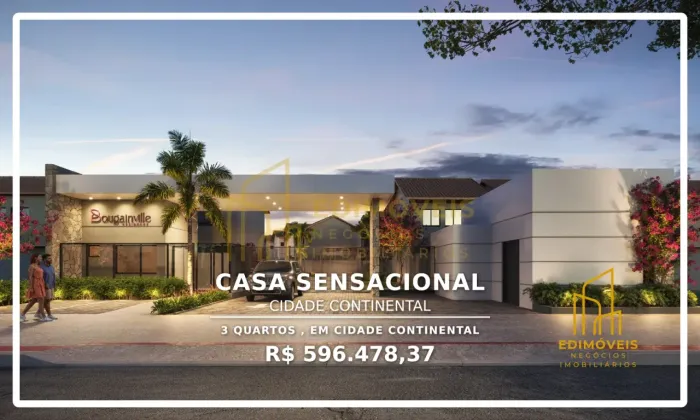 Casa moderna com 3 quartos no Cidade Continental Ideal para sua família!