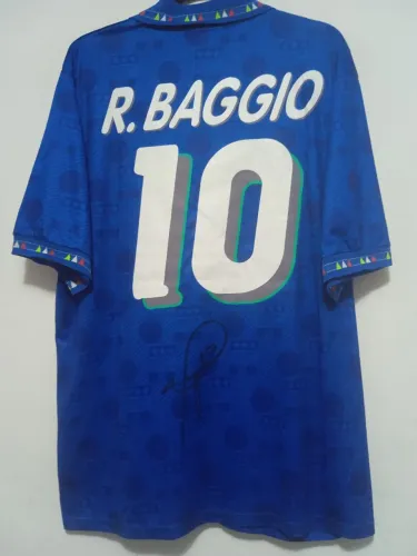 Camisa Itália Copa Mundo 1994 #10 Baggio  Autografada Certificada