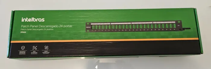 Patch Panel Descarregado PPD24 Intelbras 24 Portas Numeradas