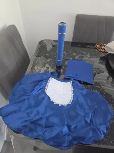 Meia beca infantil escolar na cor azul