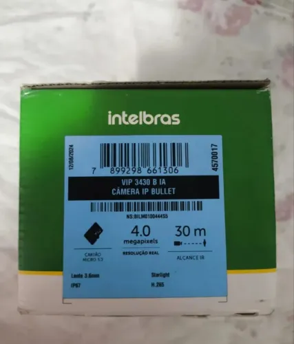 Intelbras IP Vip 3430b ia<br><br>B la Intelbras 3,6mm Inteligencia Artif