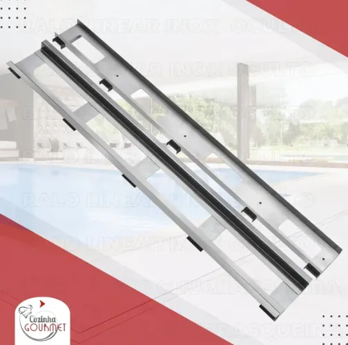 Ralos linear oculto - grelha invisível para área externa / piscina em INOX 304