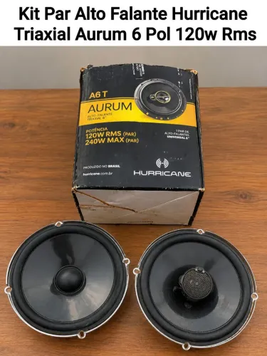 Kit Par Alto Falante Hurricane Triaxial Aurum 6 Pol 120w Rms