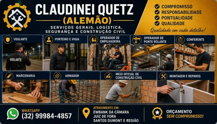 CLAUDINEI QUETZ (ALEMÃO)<br>SERVIÇOS GERAIS E MANUTENÇÃO