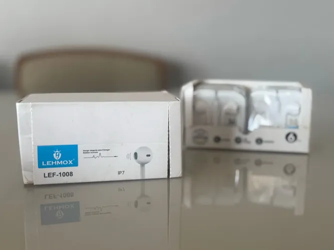 Fone de Ouvido para iPhone Lehmox LEF-1008 Conector Lightning