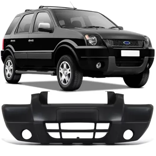 Parachoque Ford Ecosport 2003 à 2007 - Furo Moldura Lateral - Preto Liso - Loma