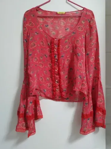 Camisa Feminina de Seda Carmin