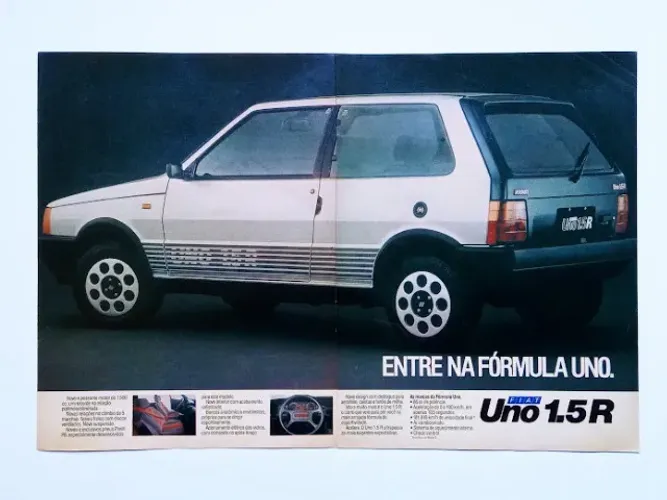 Fiat Uno 1.5 R 1987 - Propaganda original de revista de época