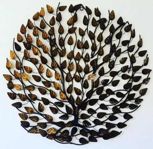 Mandala de folhas rústica Ferro 100cm 