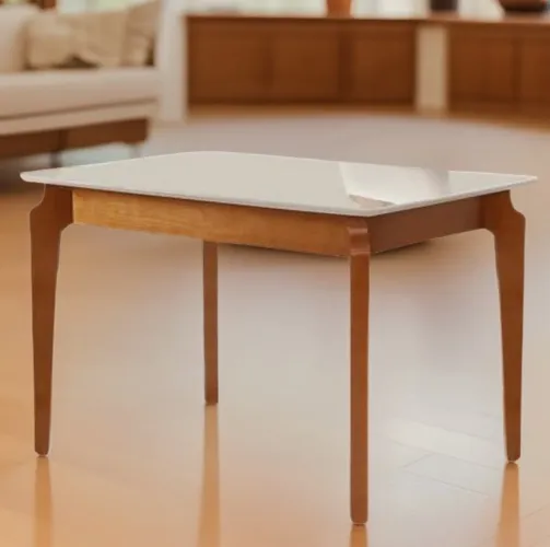 Mesa de Jantar 120 Mel/Off White Madeira Maciça tt43