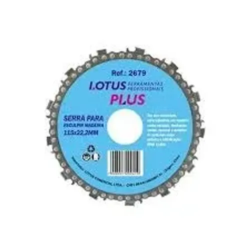 Disco Corrente de Motosserra para Esmerilhadeira Corte em Madeira 115 x 22,2mm Lotus 2679