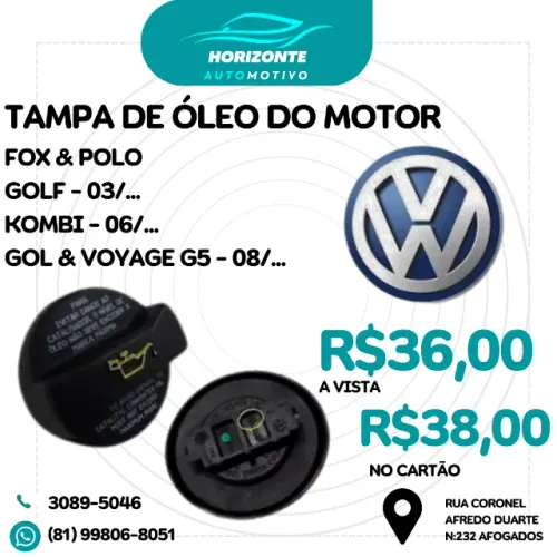tampa oleo motor fox polo golf 03/ kombi 06/ gol voyage saveiro g5 08/