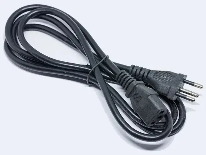 Cabos de força, energia, alimentação (3 pinos) para eletrônicos (Novos, sem uso)