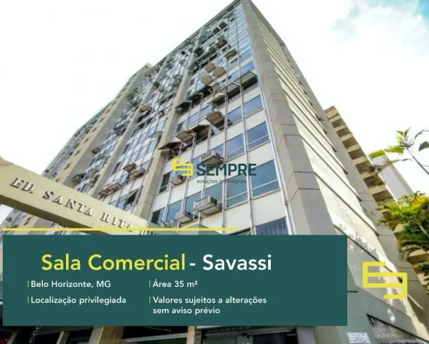 Sala para vender em Belo Horizonte na Savassi