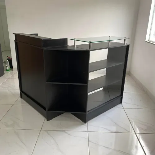 BALCÃO PRETO CAIXA VITRINE EXPOSITOR - NOVO MDF