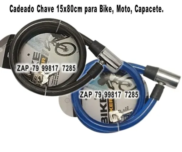 Cadeado Chave 15x80cm Bicicleta, Moto, Capacete Moto, outros