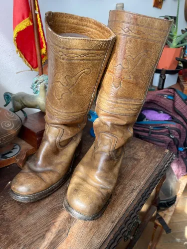 Botas Texanas Vintage em Couro