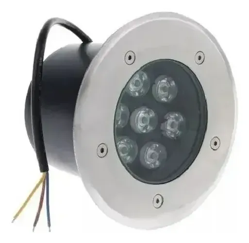 Luminária De Embutir No Piso (solo) Led 7w Luz Verde