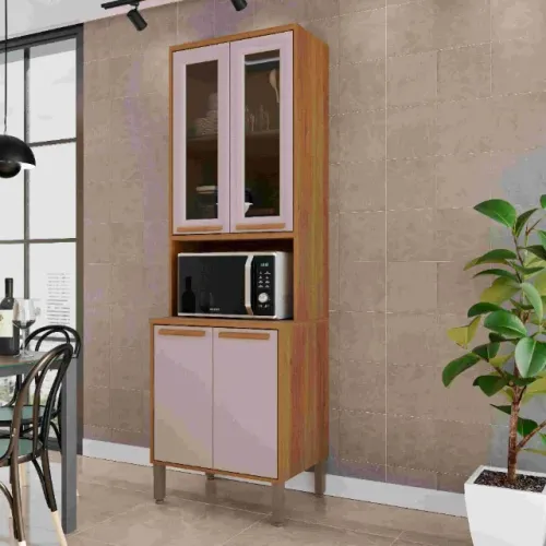Torre Quente Cozinha Florida 70cm Vidro Fume Cinamomo/Off White Frete Grátis - Até 12x