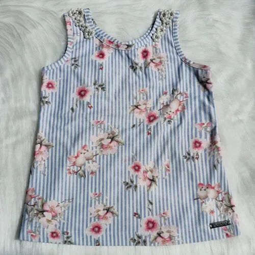 Blusa Floral Infantil Kiki Xodó Tamanho 8