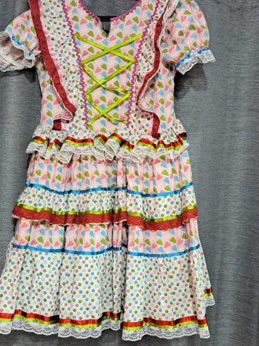 Vestido Infantil Festa Junina tamanho 8/10 R$ 40,00